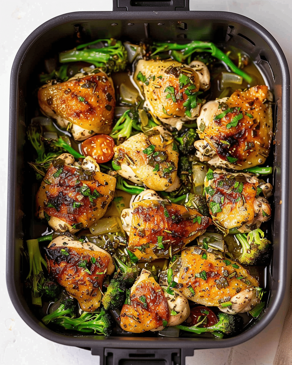 Air Fryer Garlic Butter Chicken Traybake