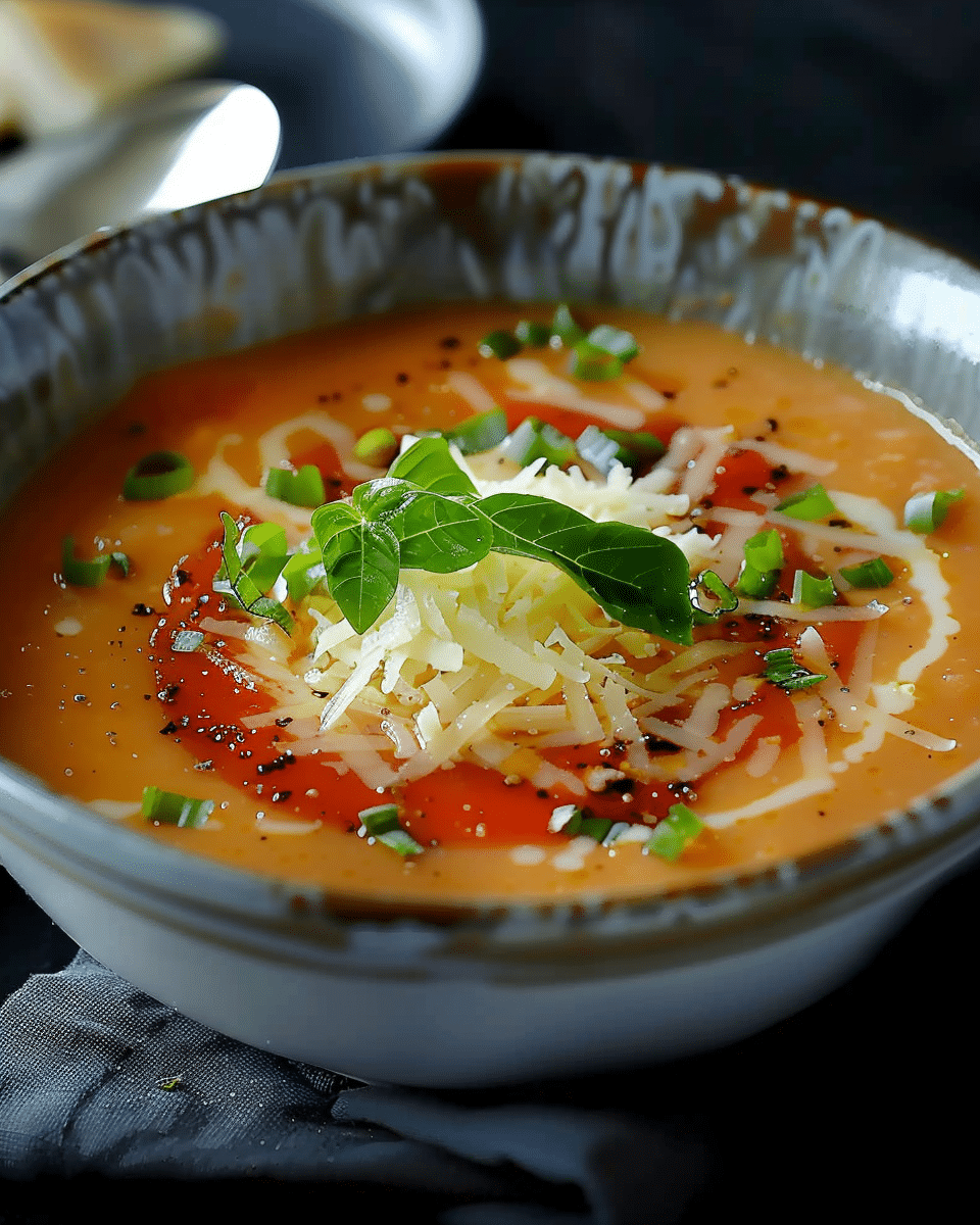 Asiago Soup with Tomato Jam