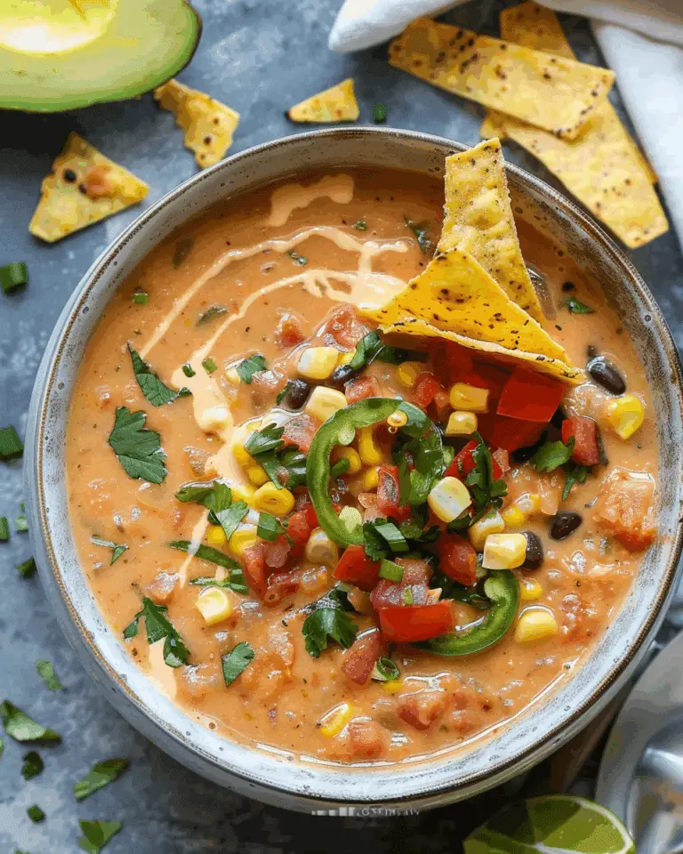 Creamy Vegetarian Tortilla Soup (Easy & Hearty)