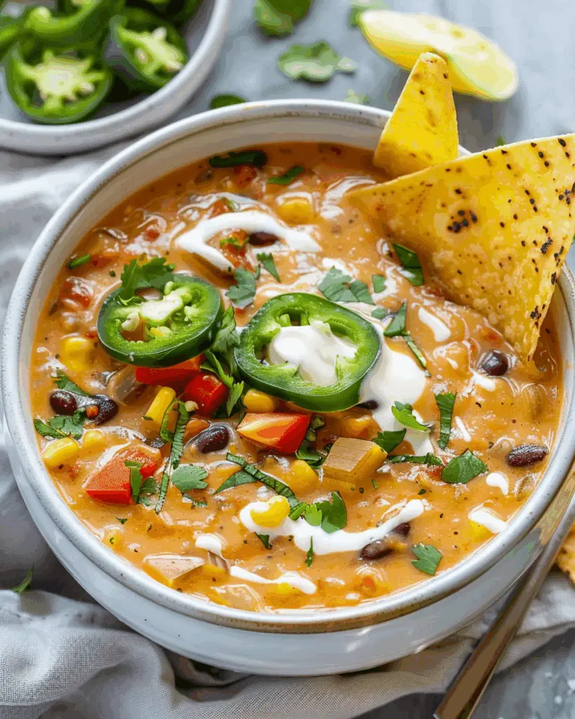 Creamy Vegetarian Tortilla Soup (Easy & Hearty)
