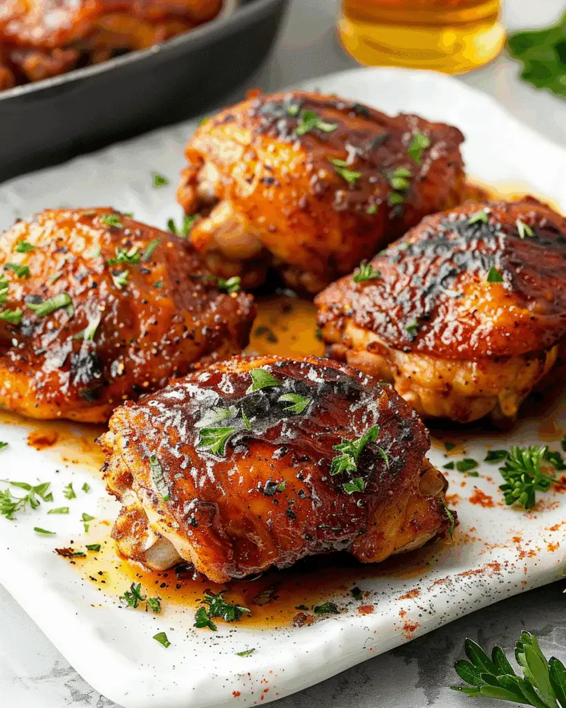 Crispy and Juicy BBQ Baked Chicken Thighs