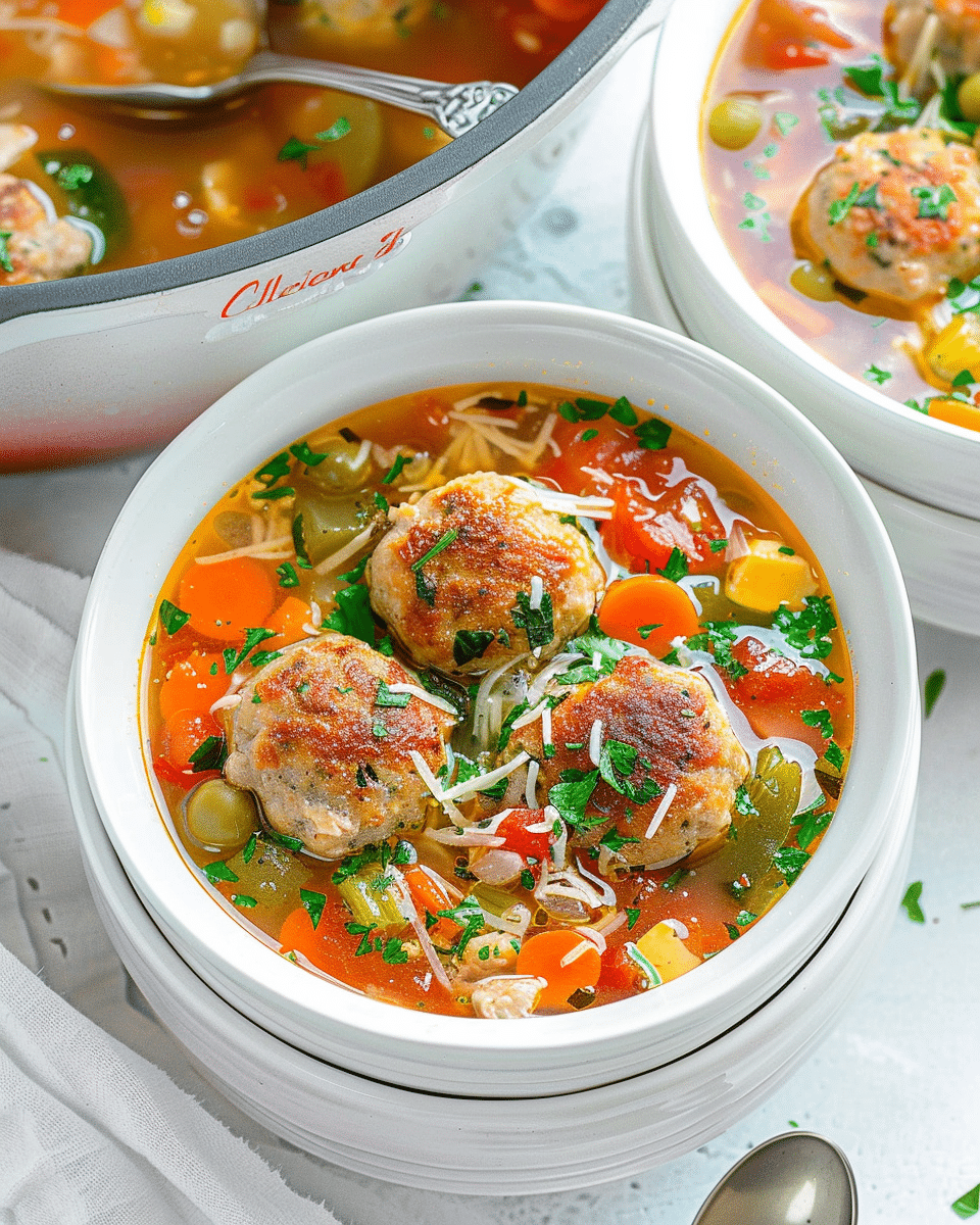 Crockpot Vegetable Soup With Chicken Meatballs
