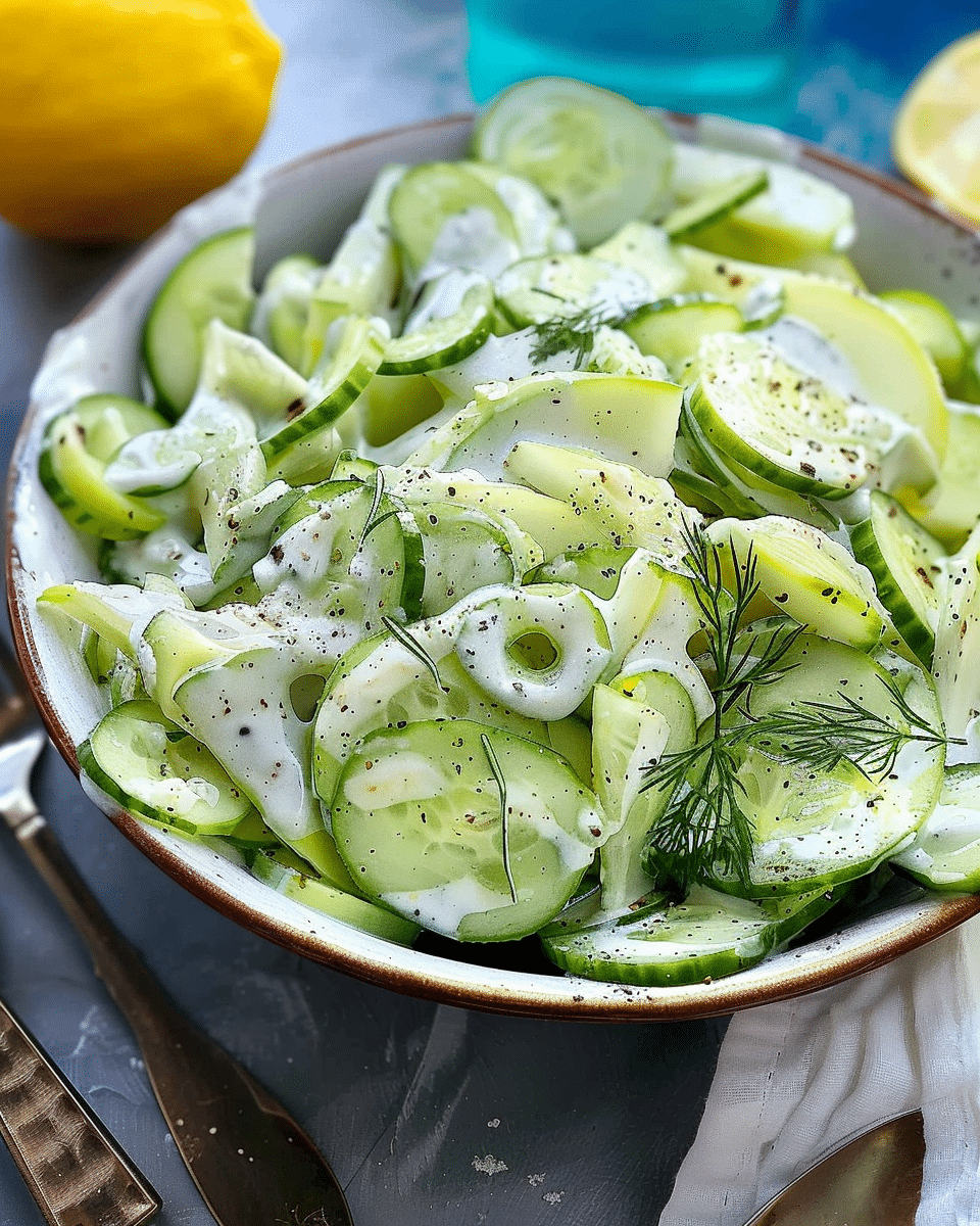 Cucumber Salad with Yoghurt Dressing