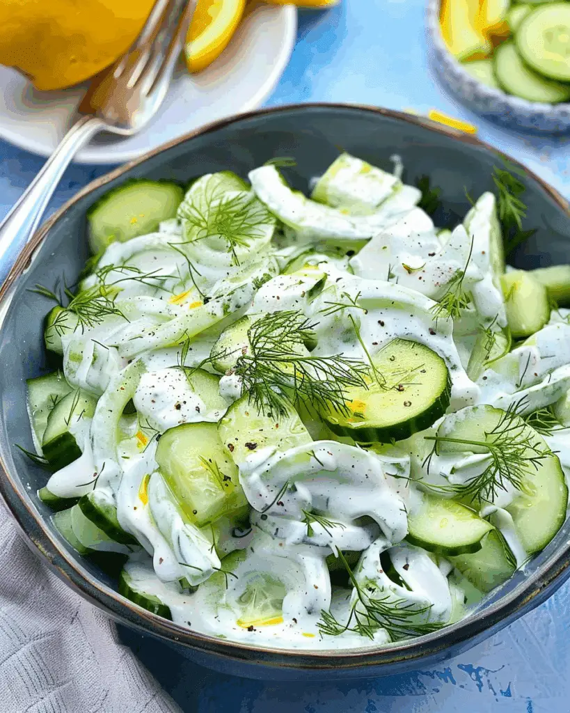 Cucumber Salad with Yoghurt Dressing