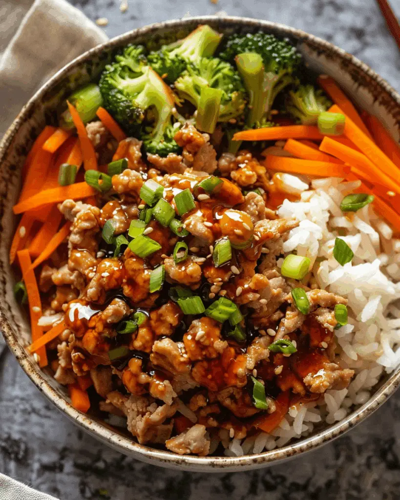 Ground Turkey Teriyaki Rice Bowl Recipe