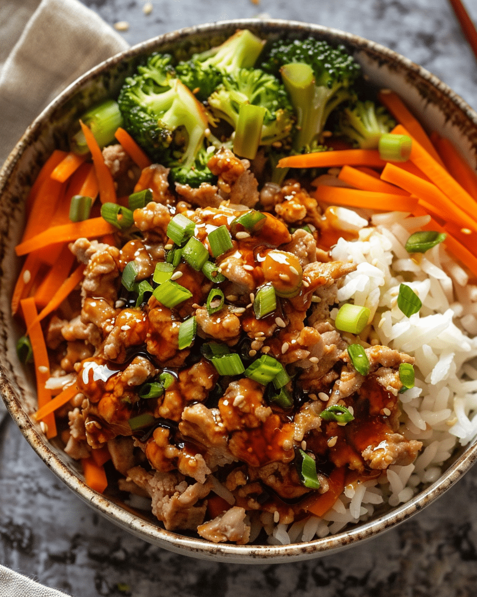 Ground Turkey Teriyaki Rice Bowl Recipe