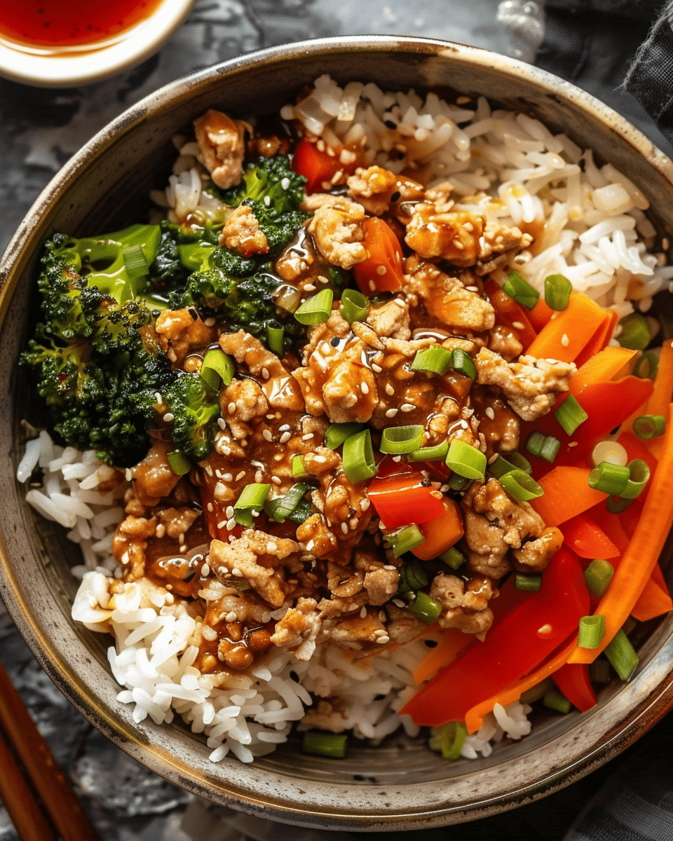 Ground Turkey Teriyaki Rice Bowl Recipe