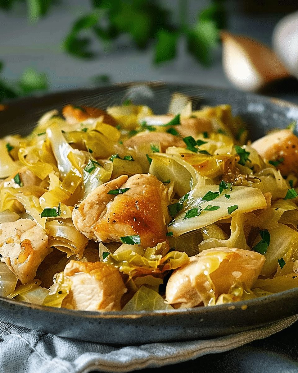 Irresistibly Easy Sautéed Garlic Cabbage with Tender Chicken Recipe