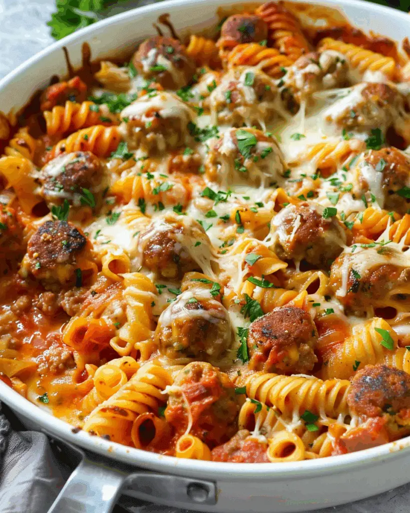 Meatball Pasta Bake {30 Minute Meal}