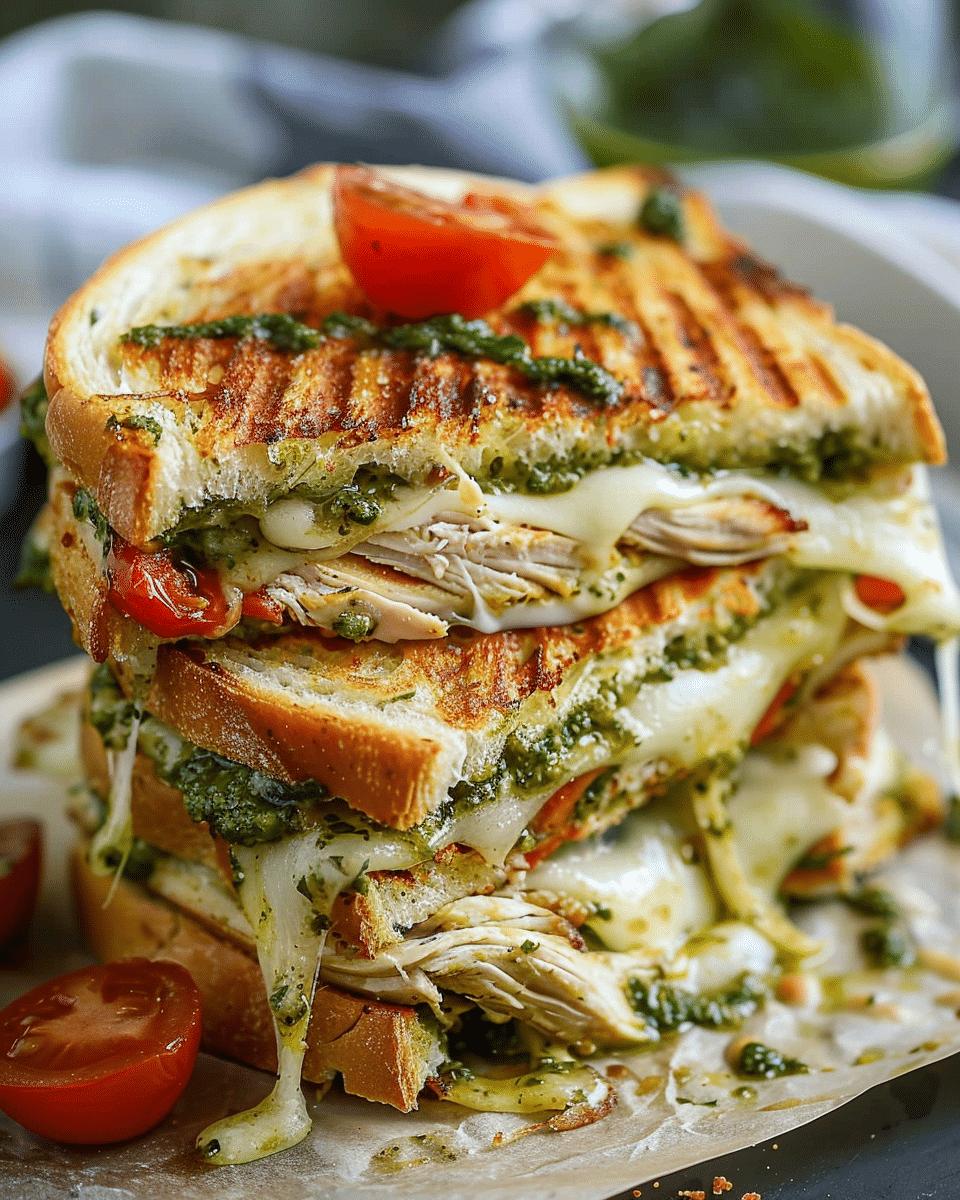 MEGA Chicken Pesto Grilled Cheese Sandwich