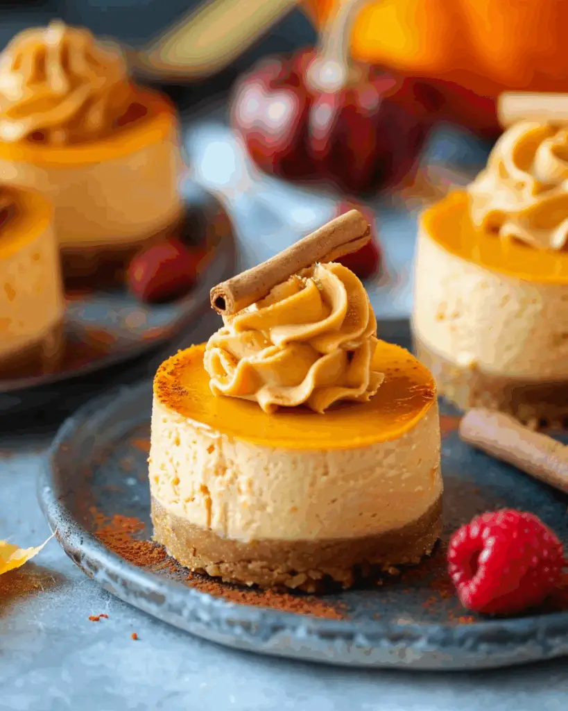 Mini Vegan Pumpkin Cheesecakes