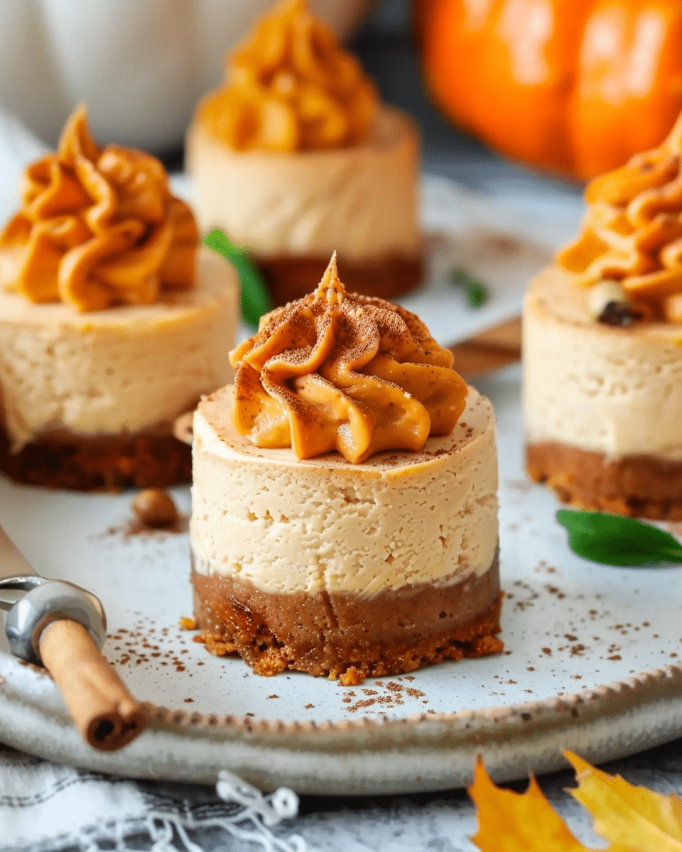 Mini Vegan Pumpkin Cheesecakes