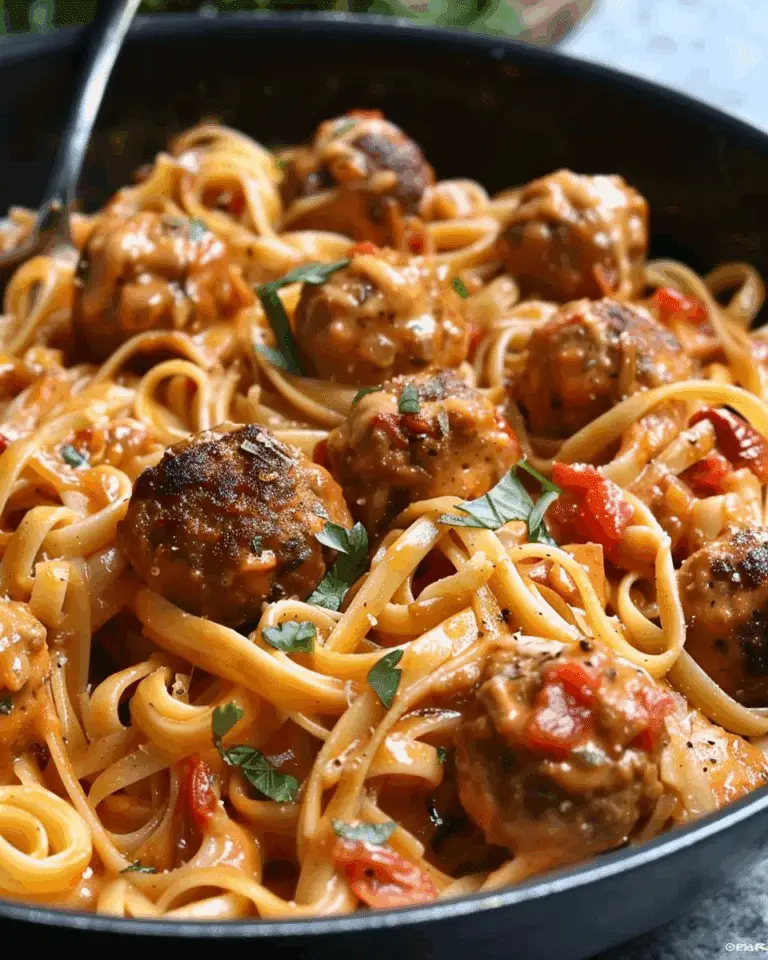 One-Pot Creamy Cajun Meatball Pasta