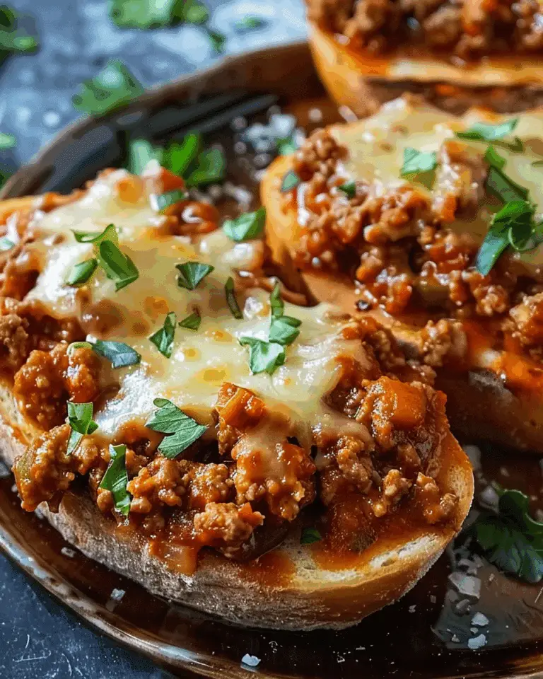 Open Face Garlic Toast Sloppy Joes