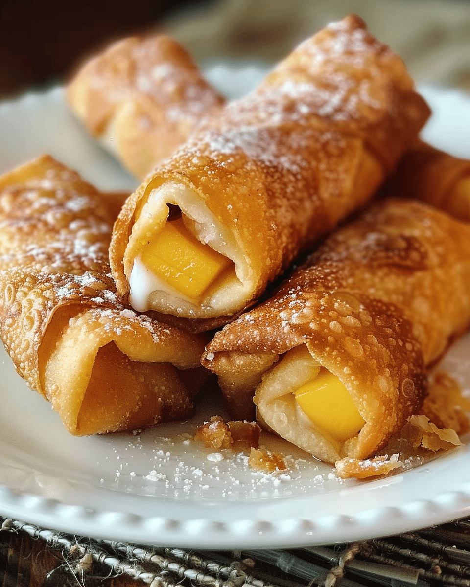 Peach Cobbler Egg Rolls Recipe