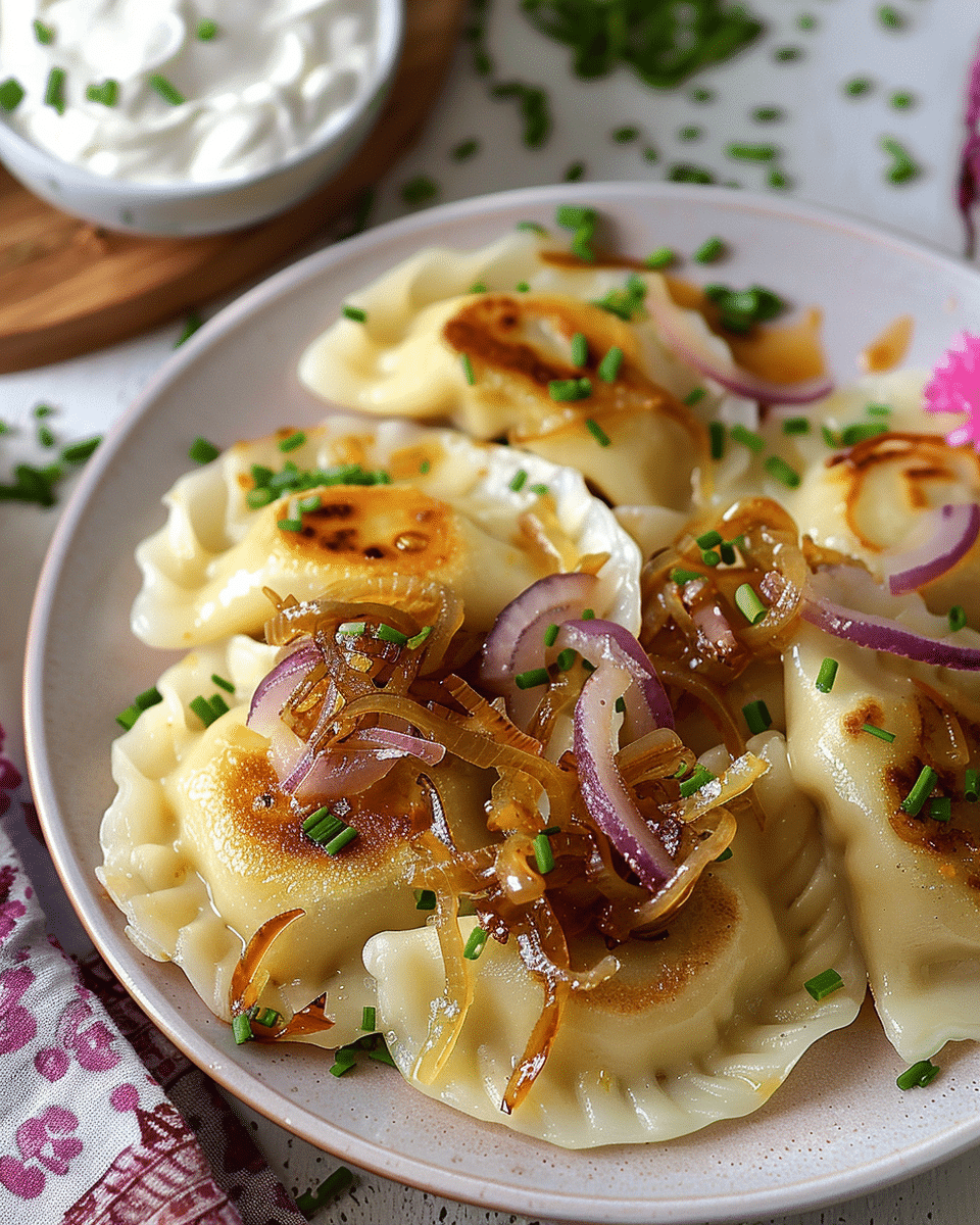 Potato Pierogi with Caramelized Onions