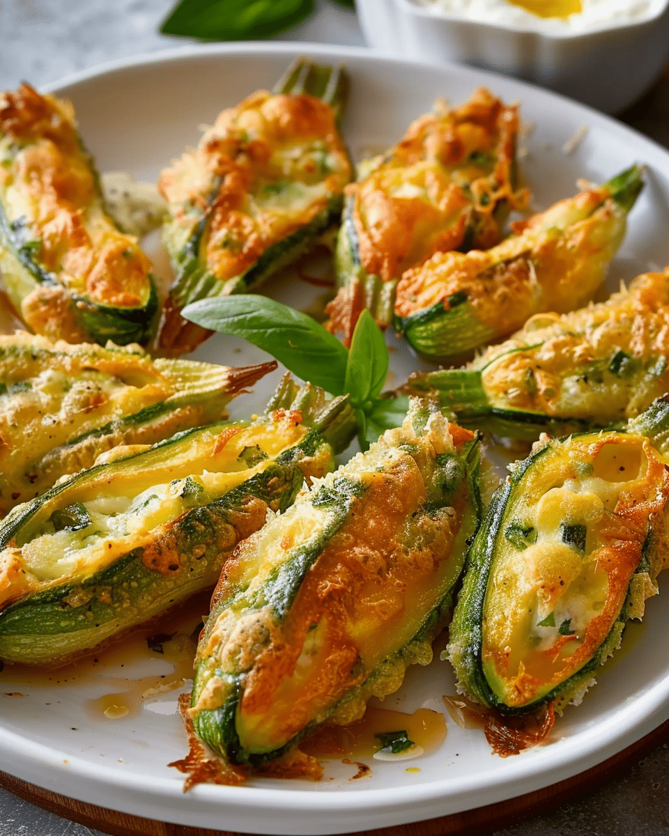 Ricotta & Herb Stuffed Zucchini Blossoms
