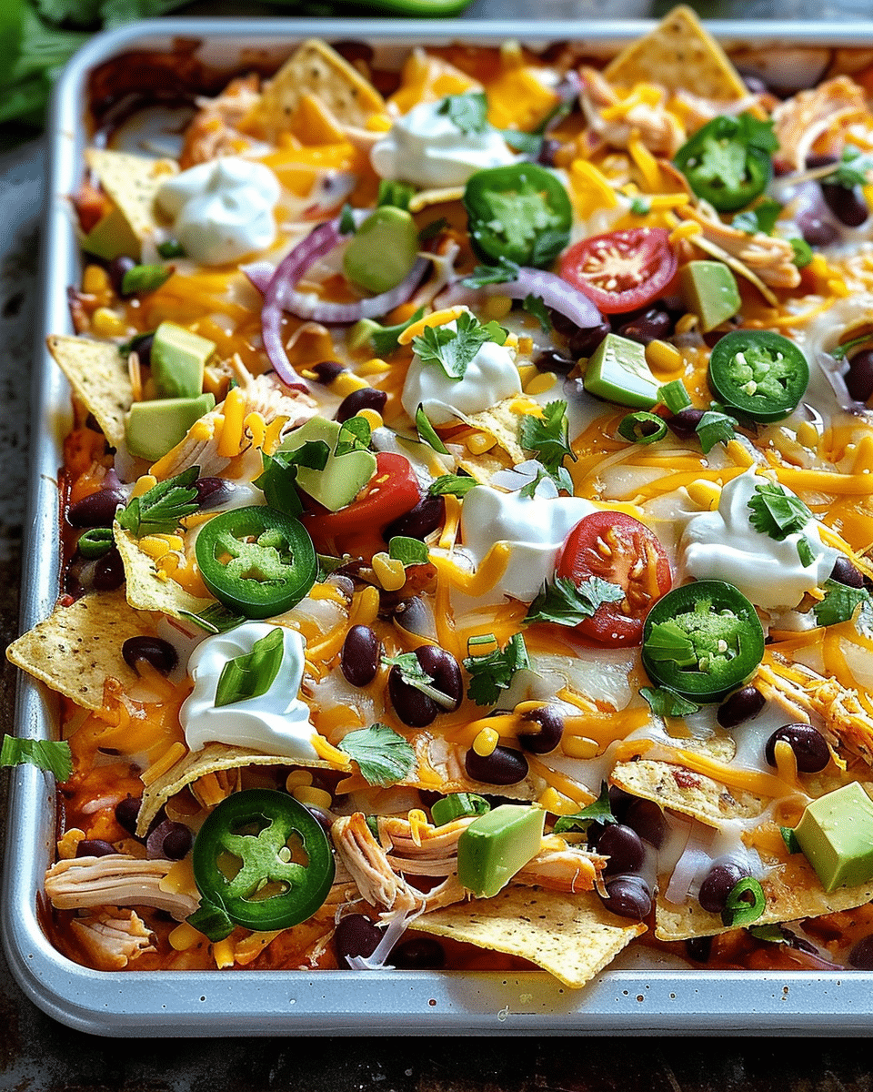 Sheet Pan Chipotle Chicken Nachos