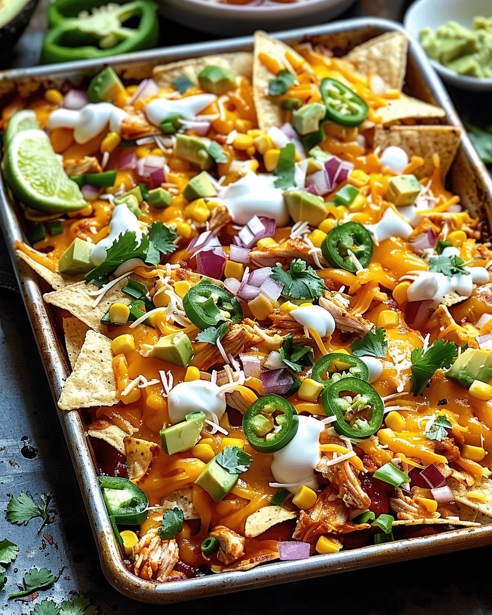 Sheet Pan Chipotle Chicken Nachos