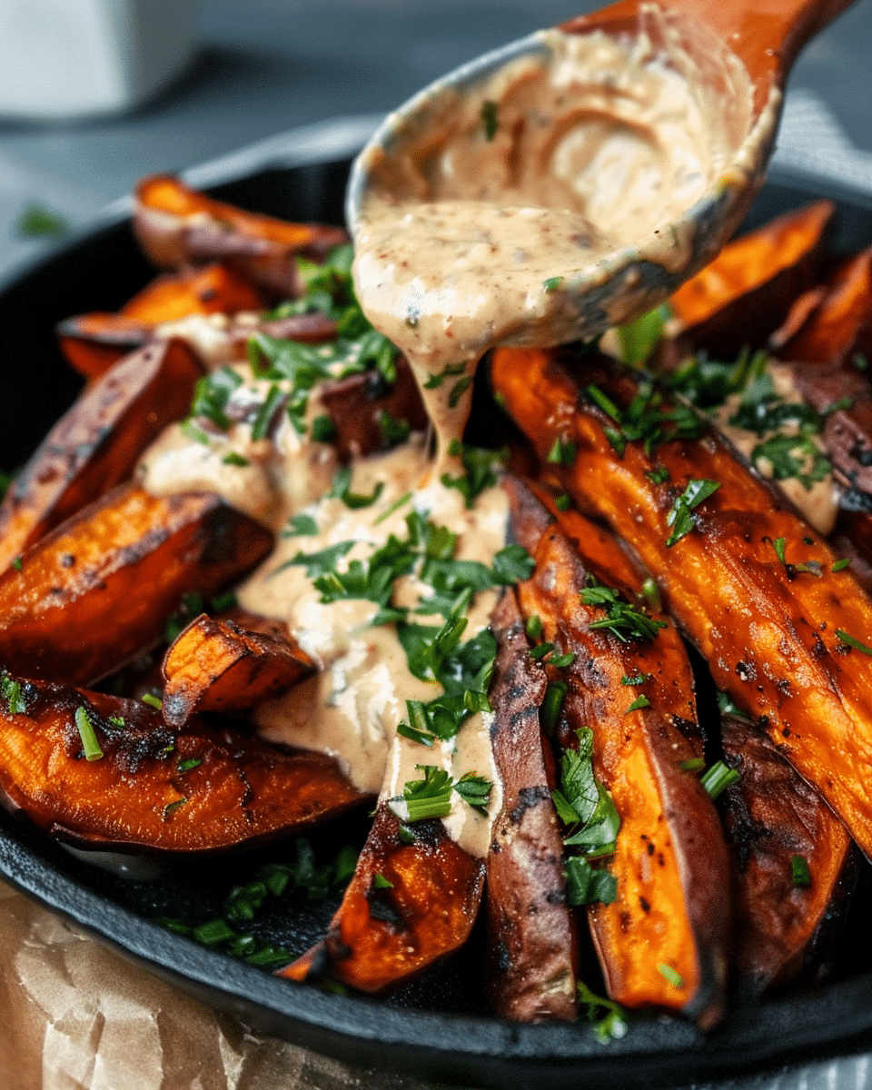Smoky Roasted Sweet Potatoes with Chipotle Mayo