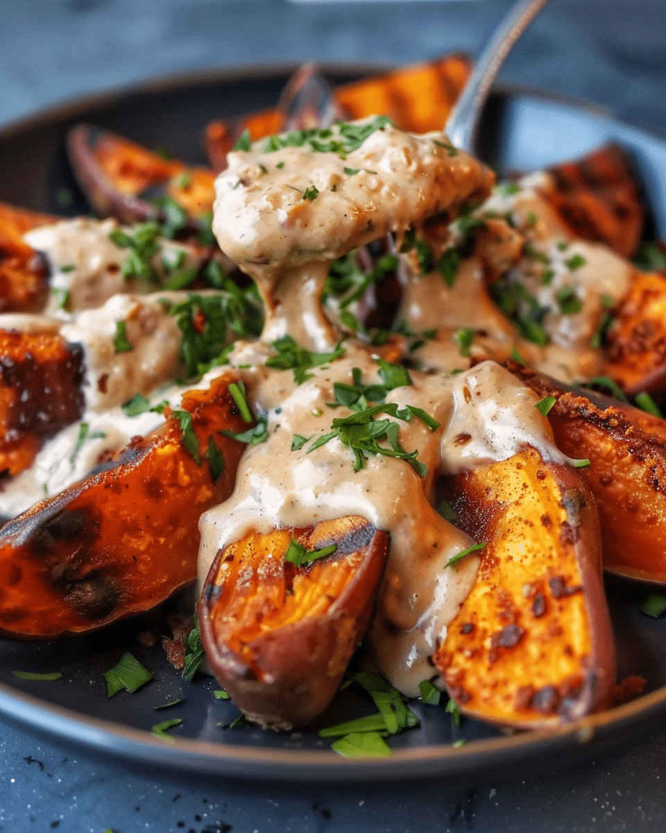 Smoky Roasted Sweet Potatoes with Chipotle Mayo