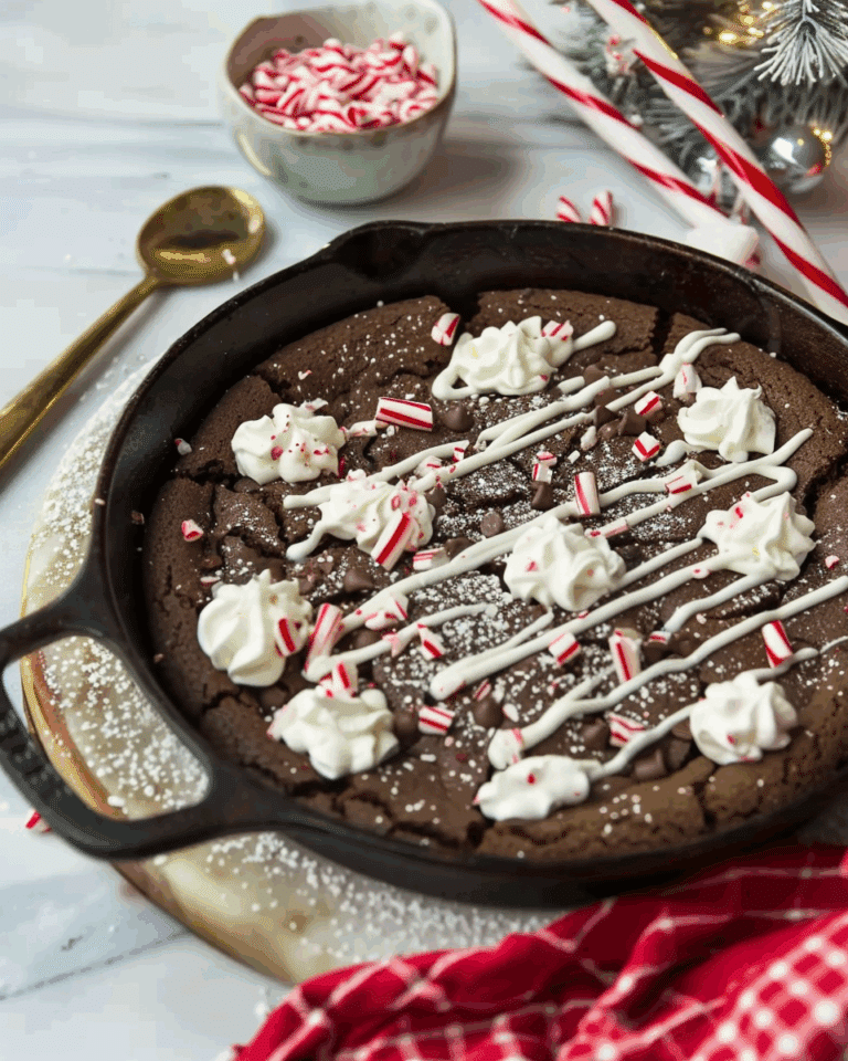 Chocolate-Peppermint Skillet Cookie