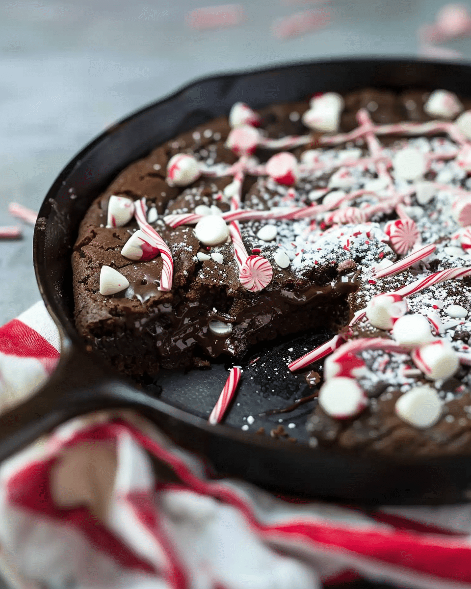 Chocolate-Peppermint Skillet Cookie