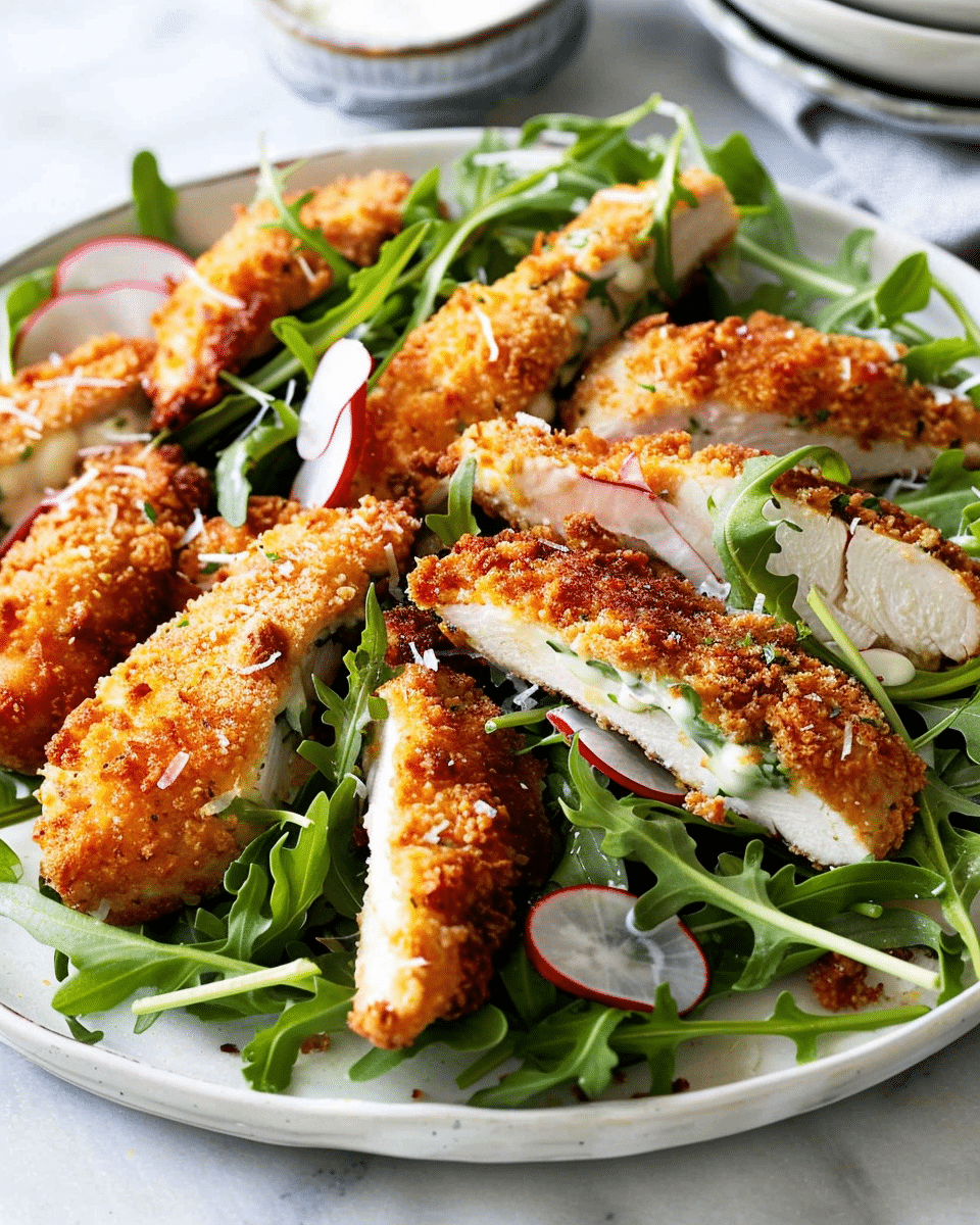 Coconut-Crusted Chicken with Spring Salad