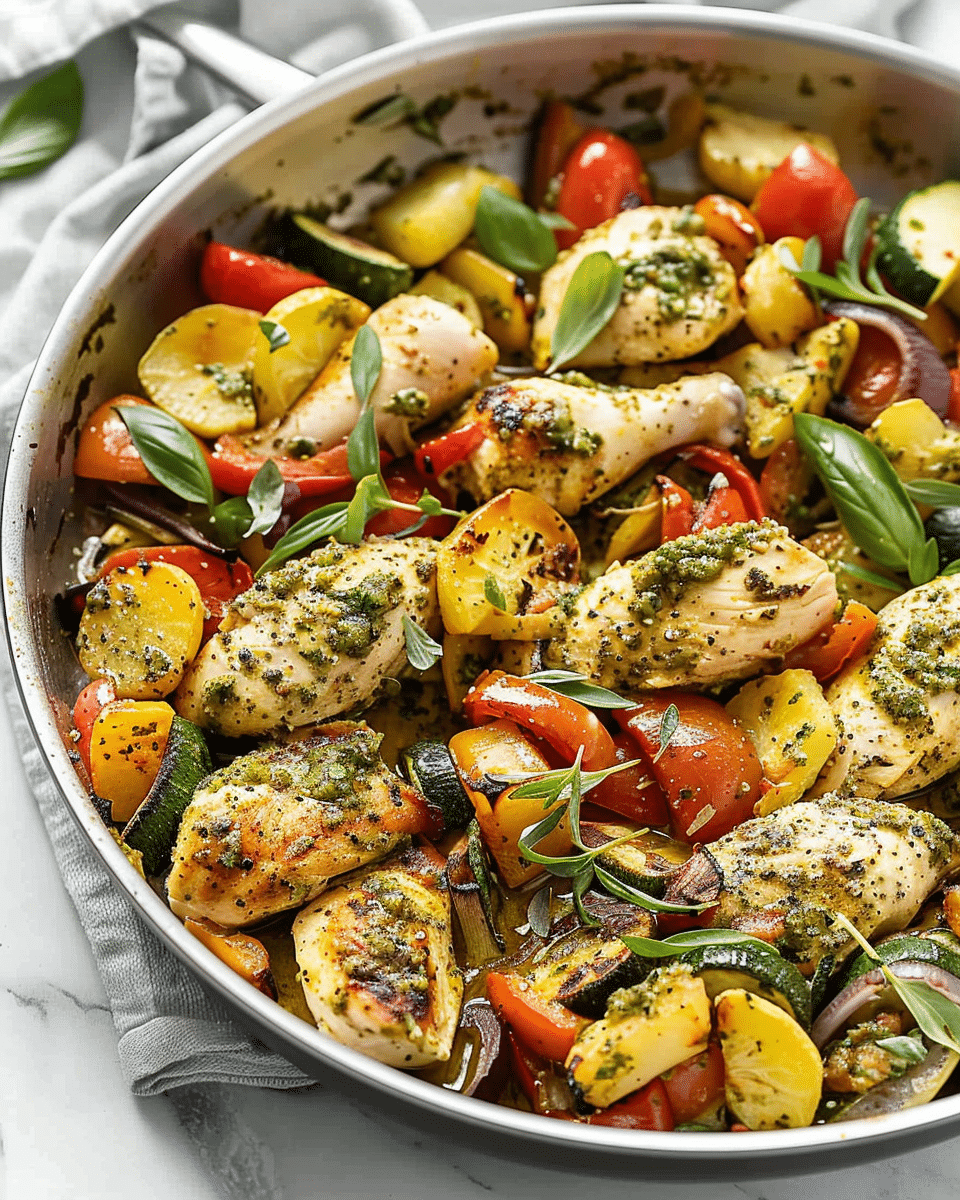 Easy Pesto Chicken and Vegetables