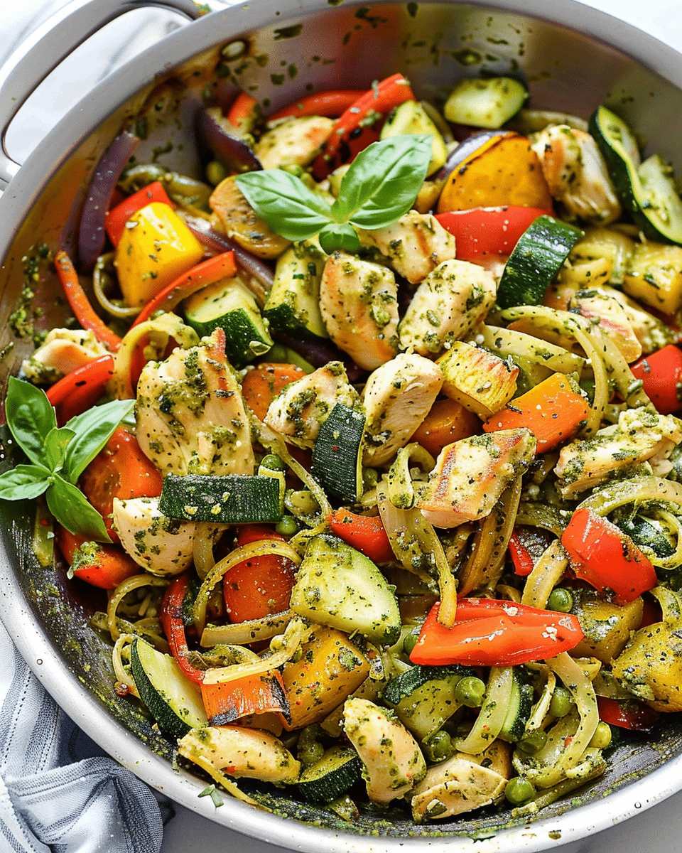 Easy Pesto Chicken and Vegetables