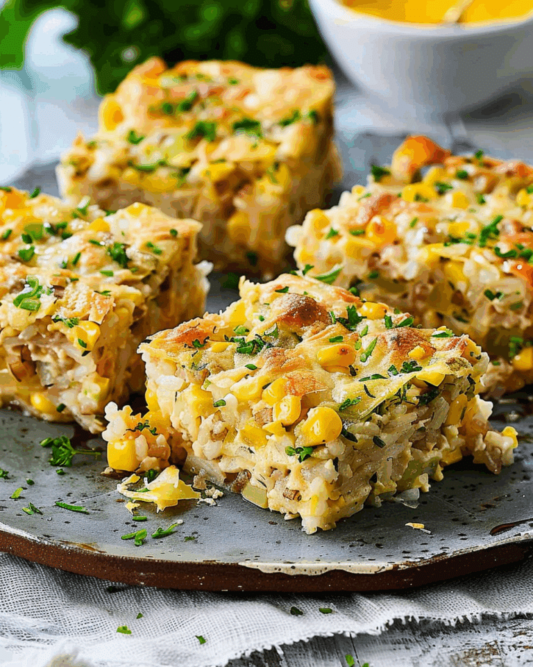Easy Tuna, Sweetcorn and Rice Slice