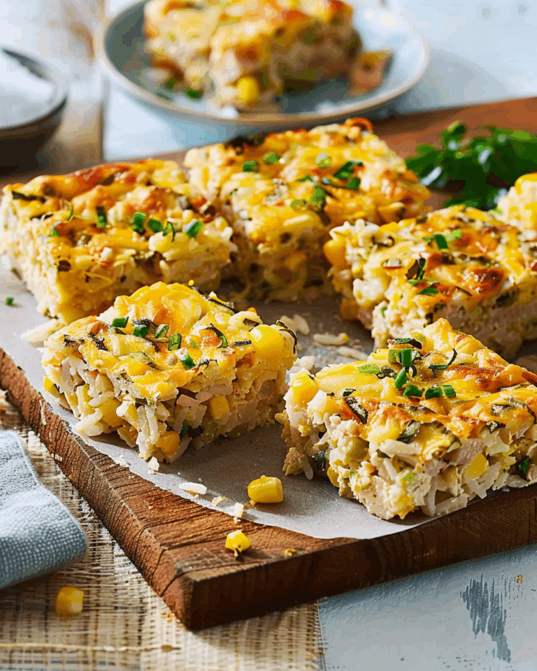 Easy Tuna, Sweetcorn and Rice Slice