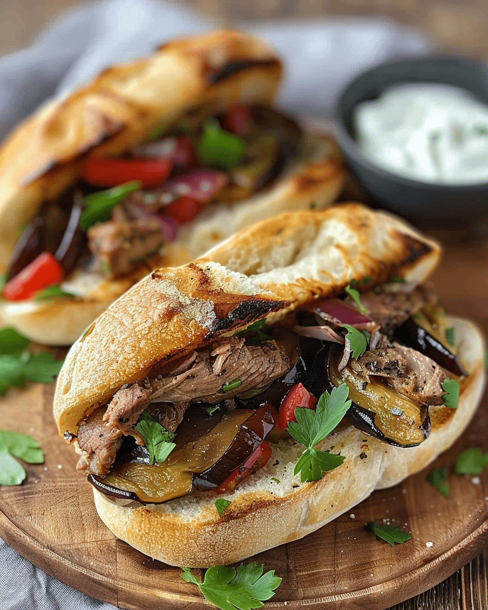 Lamb and Eggplant Baps
