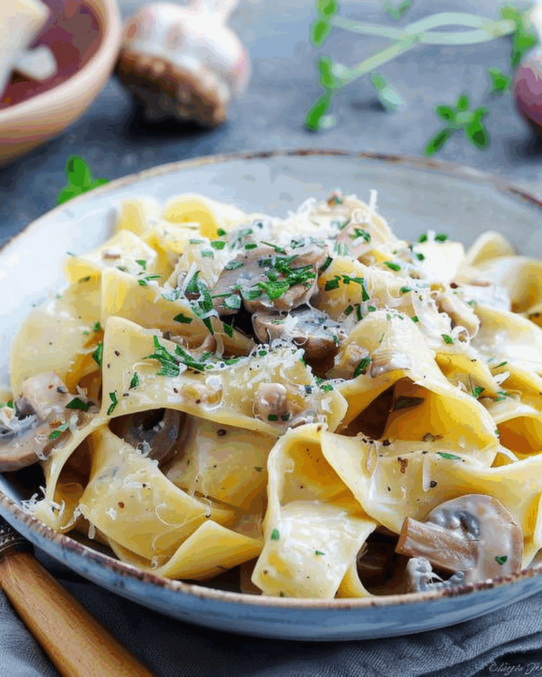 Pappardelle Pasta with Porcini Mushrooms & Leek
