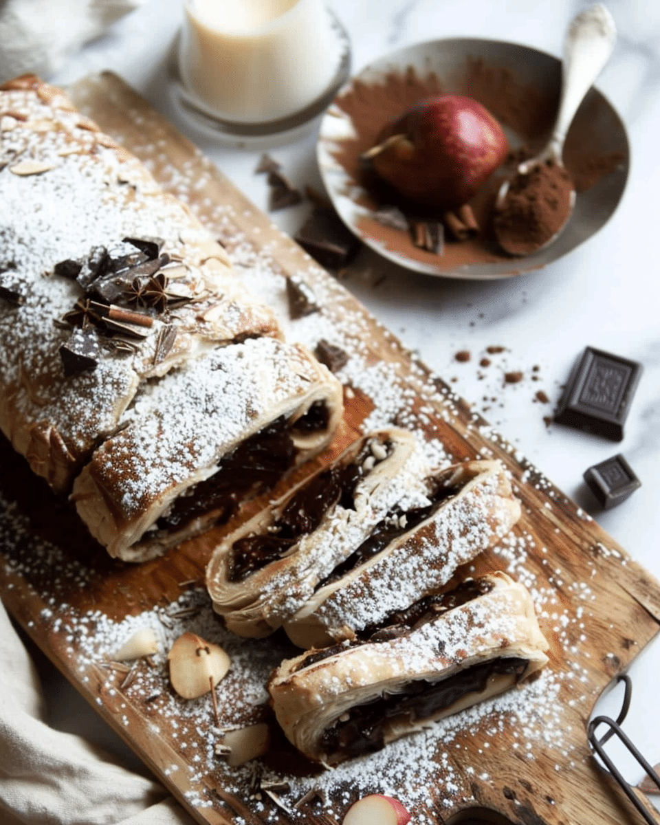 Pear, Hazelnut and Chocolate Strudel