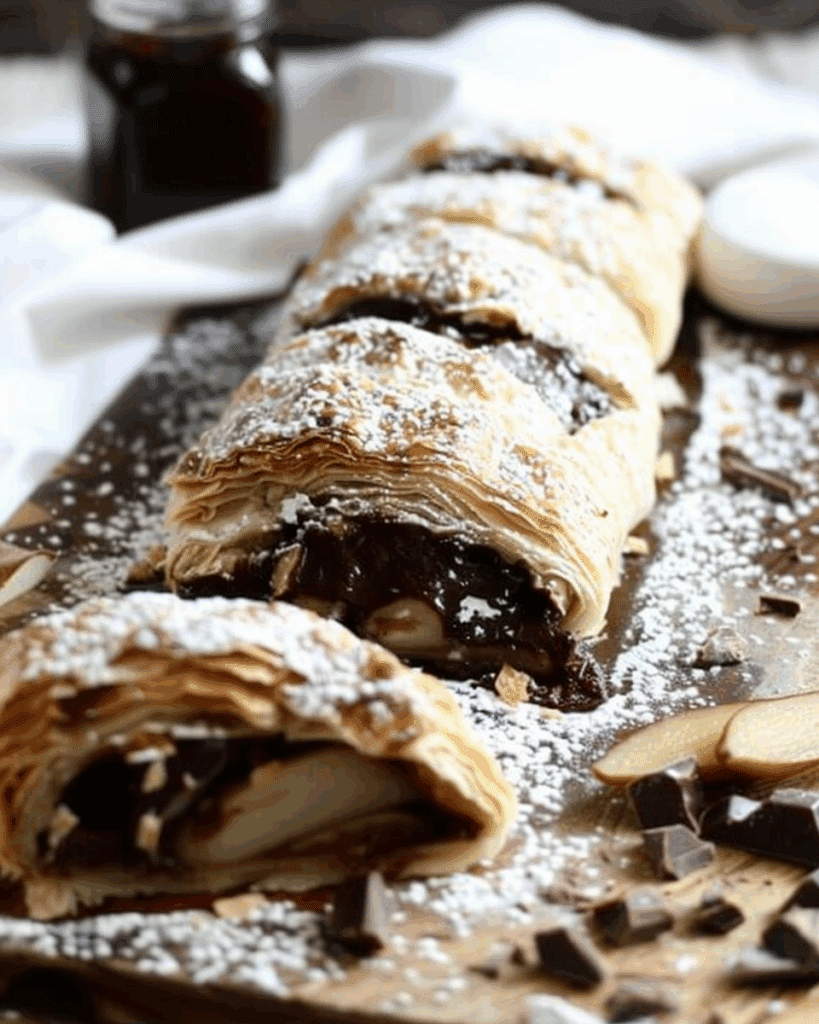 Pear, Hazelnut and Chocolate Strudel