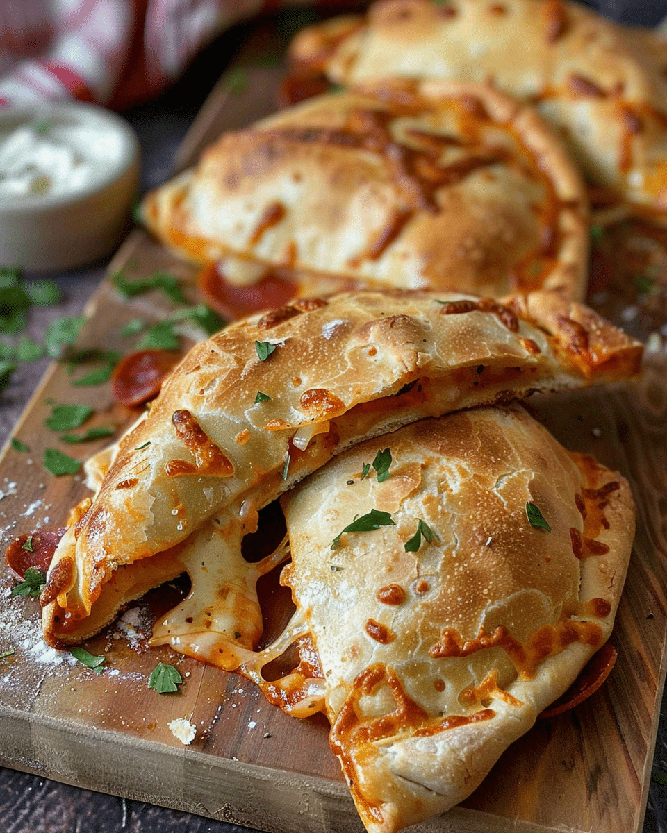 Pepperoni and Cheese Calzones