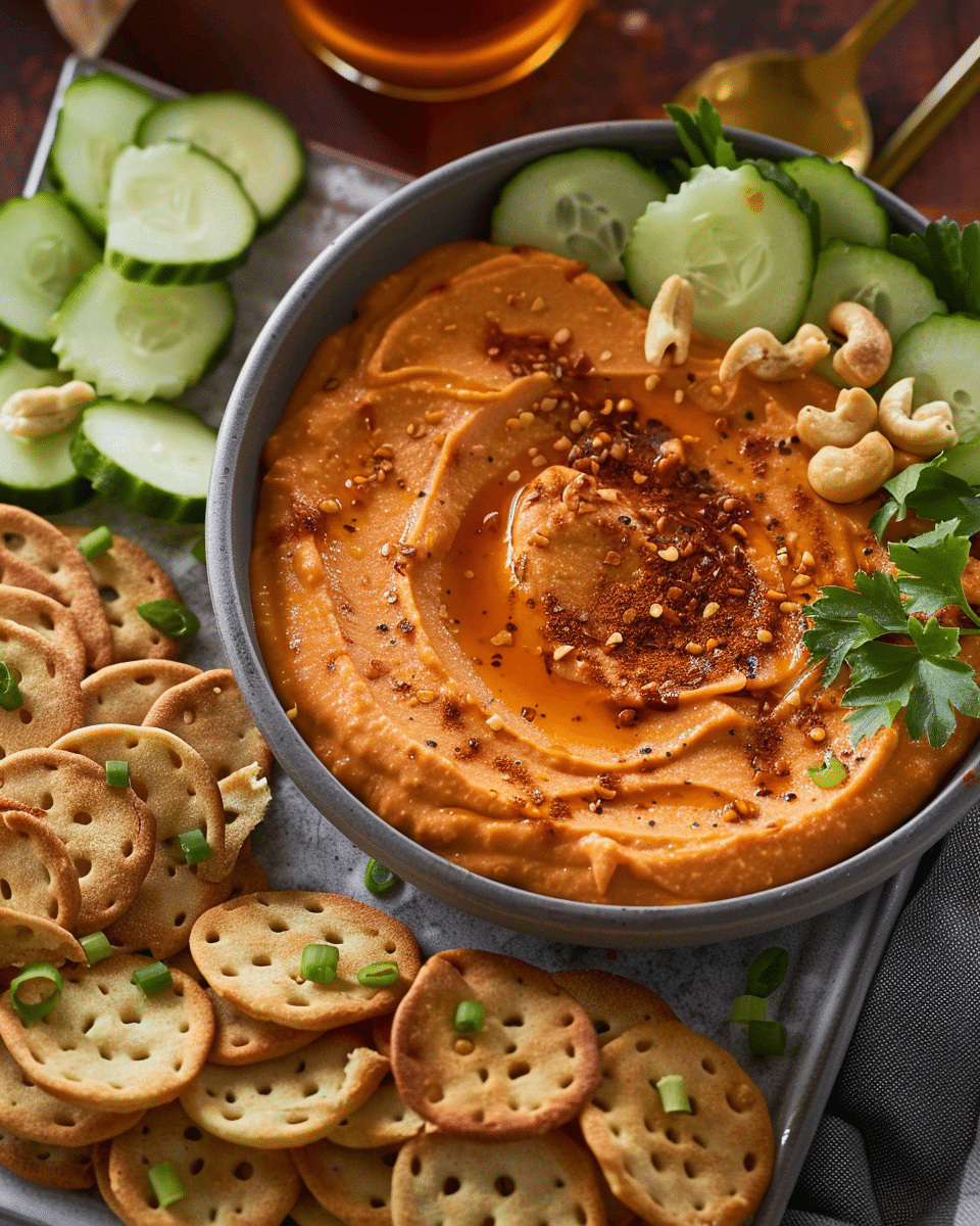 Roasted Red Bell Pepper Cashew Dip