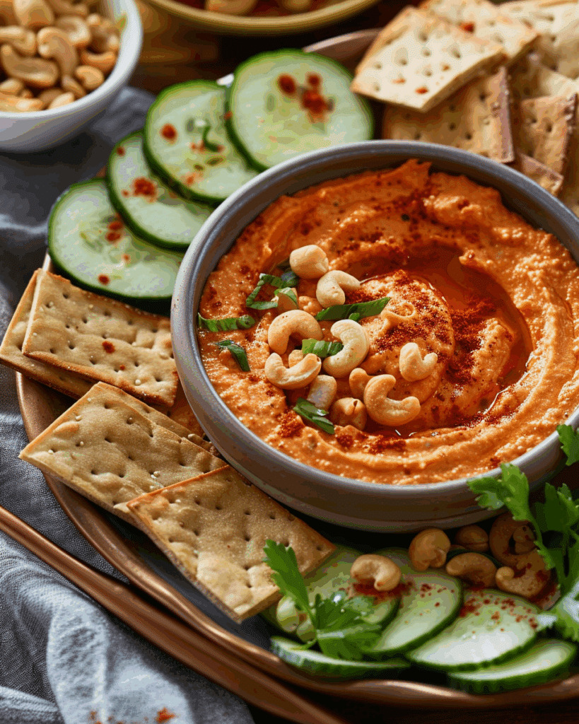 Roasted Red Bell Pepper Cashew Dip