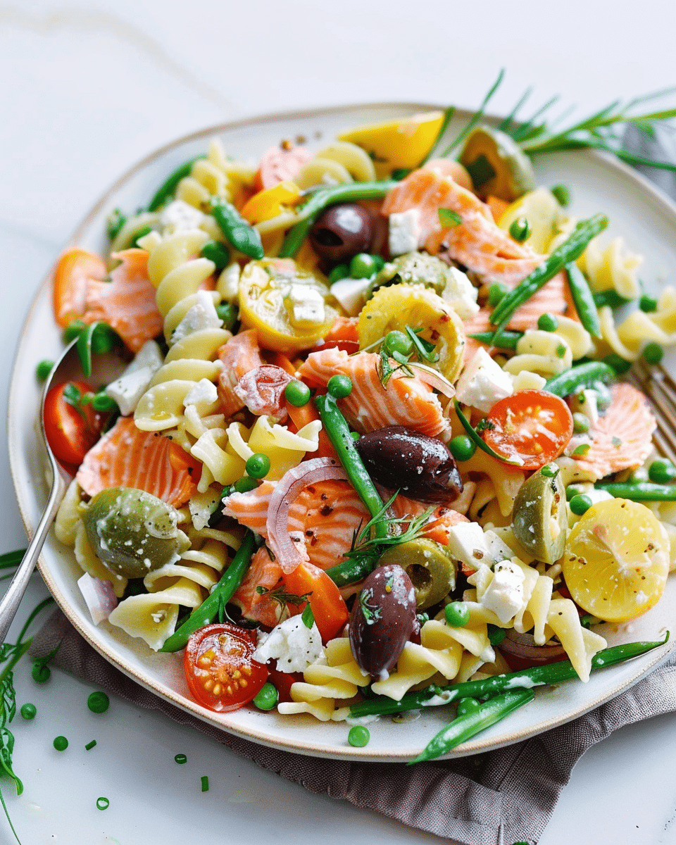 Salmon Nicoise Pasta Salad