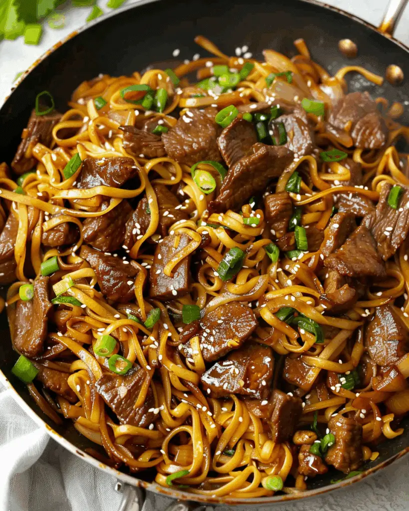 Sticky Beef & Noodles {One Pan}