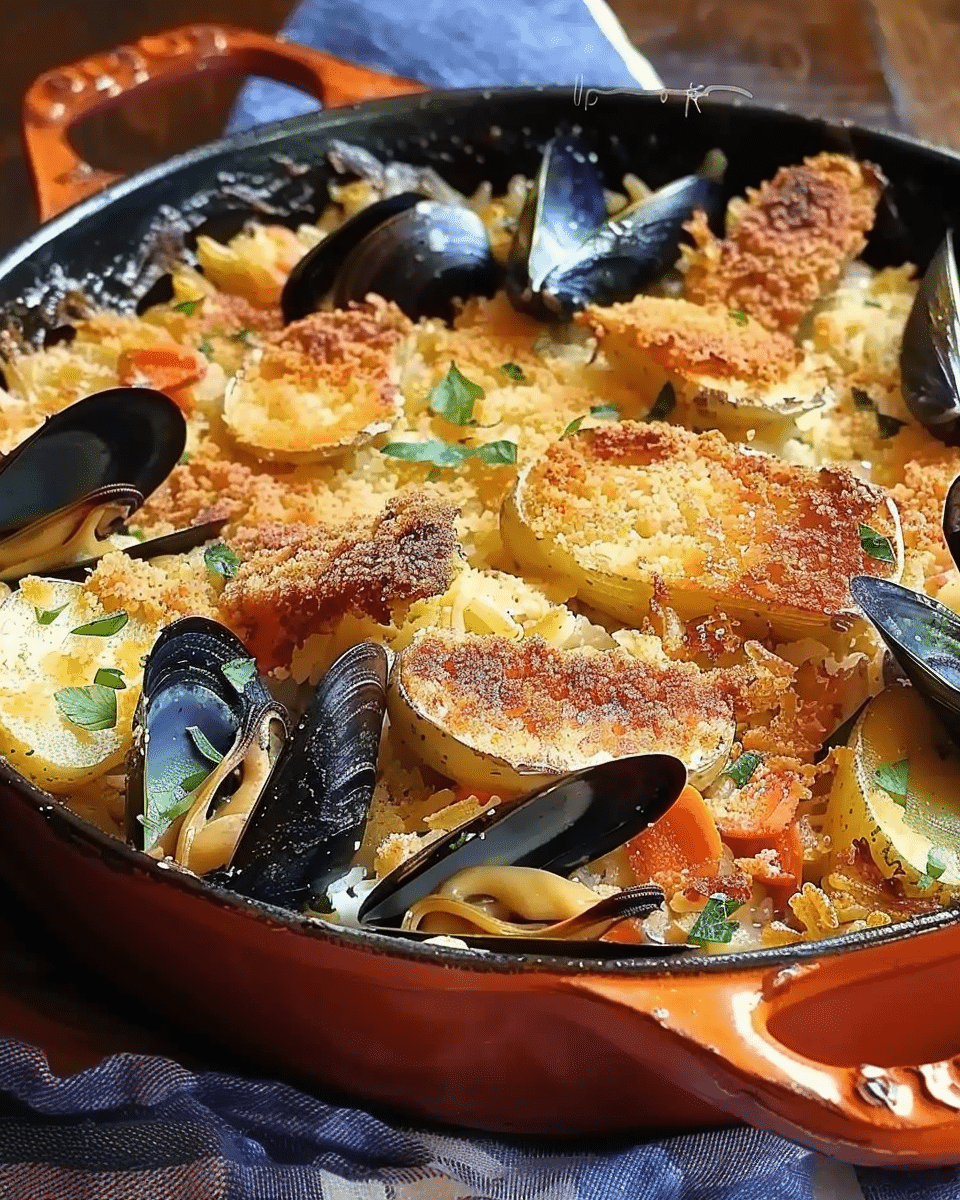Tiella Recipe (Rice, Potatoes, and Mussels Casserole)