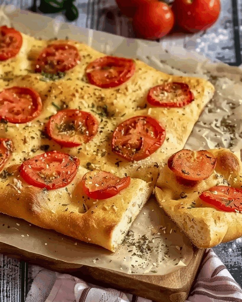 Traditional Pugliese Focaccia with Tomatoes