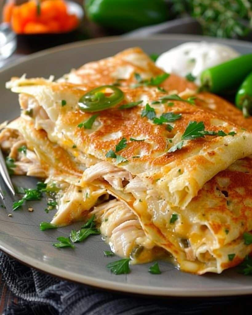 Chicken Crepes with Jalapeño Cheese
