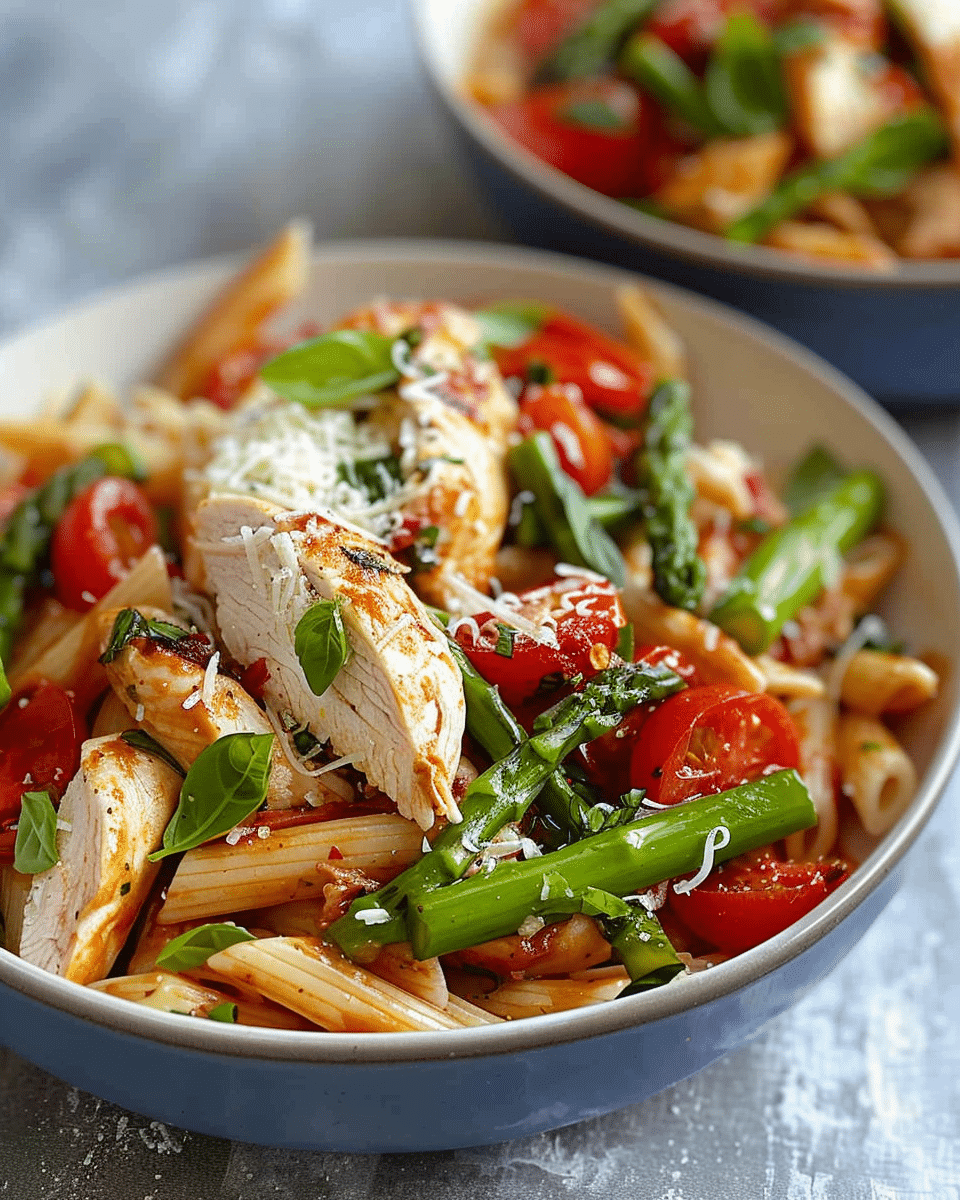 Chicken, Tomato and Asparagus Pasta