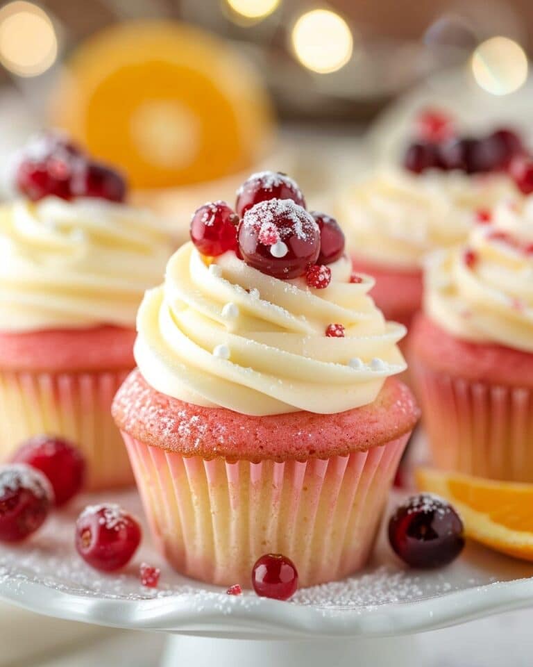 Cranberry Mimosa Cupcakes