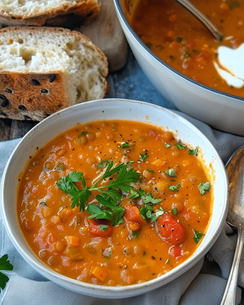 Creamy Tomato Lentil Soup