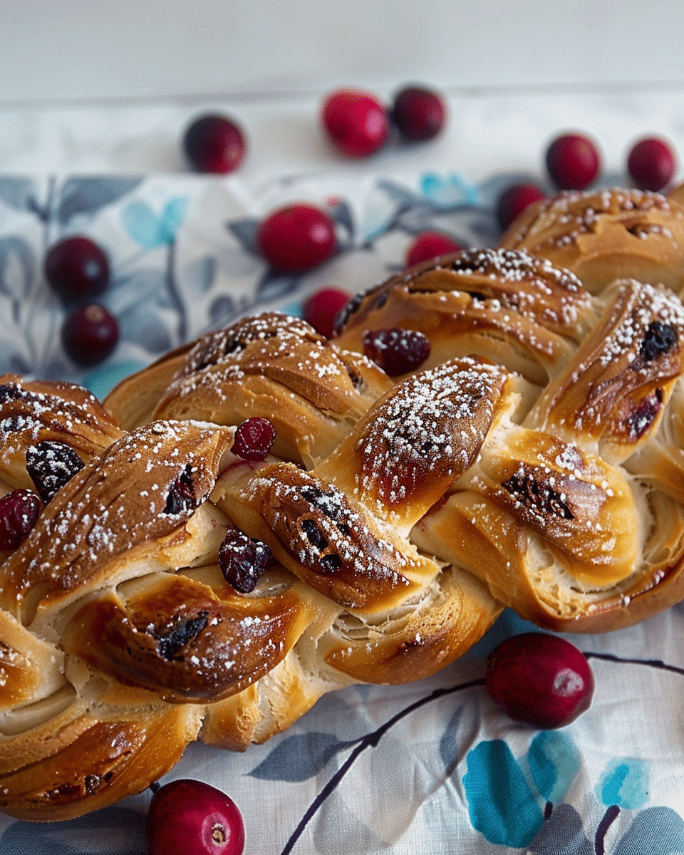 Finnish-Style Cardamom Cranberry Pulla