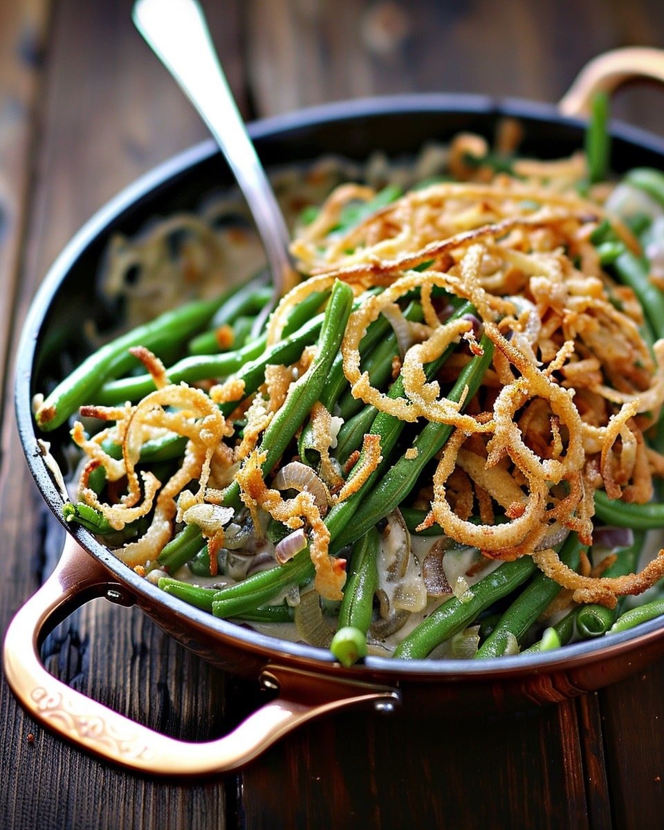 Fresh Green Bean Casserole with Crispy Onions