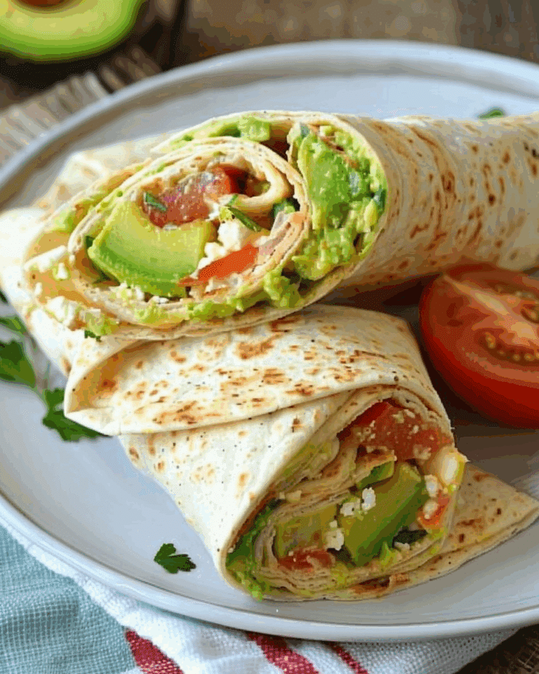 Quick Lunch Wraps with Cream Cheese and Avocado